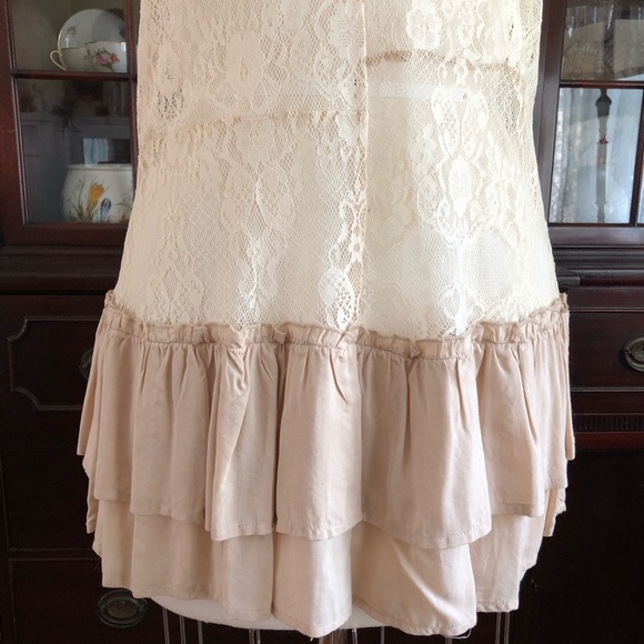 Lace Racerback Tank Top with Ruffle Hem - Picture 8 of 10